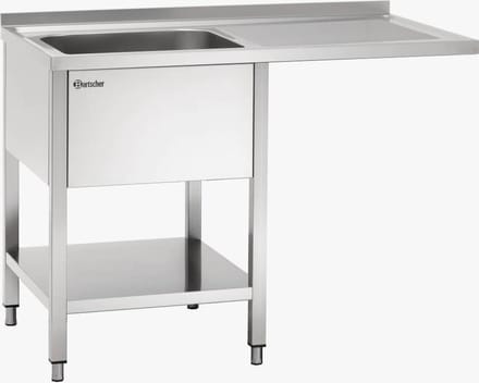 Spoelcentrum - 700 - 120cm Breed - Bak Links - Bartscher 306340 - Horeca & Professioneel