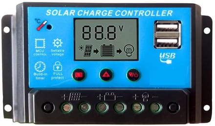 Zonne Laadregelaar - Intelligente Controller - Energie Opslag - LCD Scherm - 20A 12/24V - Zwart