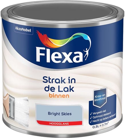 Flexa - Strak In De Lak Binnenlak Hoogglans - Bright Skies - Mengverf - 500 Ml