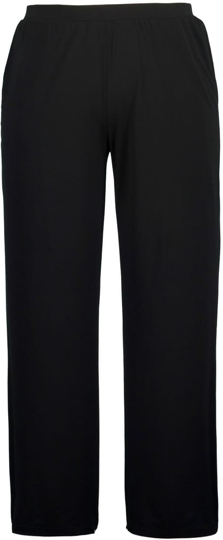 Ulla Popken - Dames - Broek jersey wijde pijpen elastische tailleband - Zwart - Maat 46+