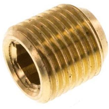 M8x0.75 Messing Plug met Binnenzeskant zonder kraag (Conisch) 16 Bar [10 Stuks]