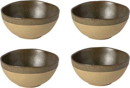 Costa Nova aardewerk kom 16 cm Arenito Olijf groen set van 4