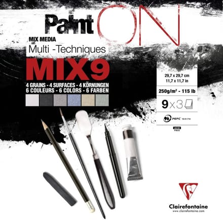Paint On mixed media blok vierkant assorti mix 9