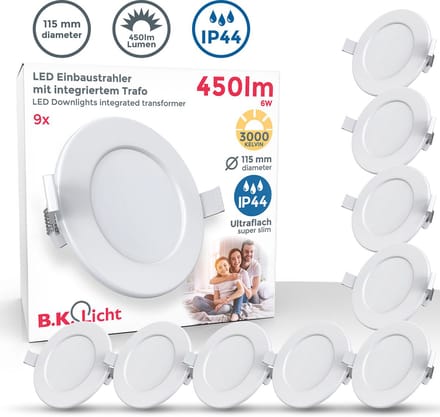 B.K.Licht - LED Inbouwspots - set van 10 - 3.000K - 400Lm - kantelbaar - 8.6 x 2.6 cm (DxH)