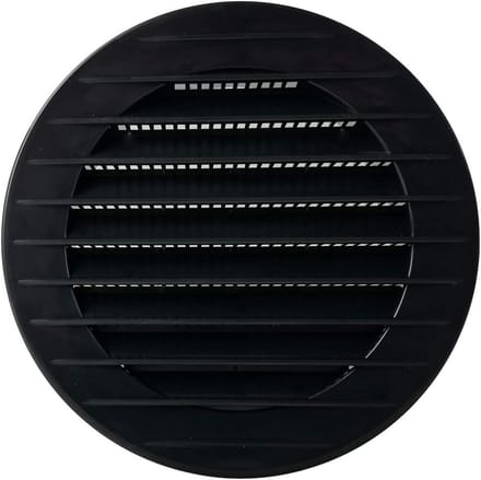 Rond Ventilatie Rooster Antraciet met Afsluiting en Insectenhor Ø 100 mm