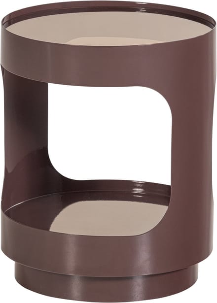 WOOOD Sero Bijzettafel - Metaal/Glas - Bruin - 45x37x37