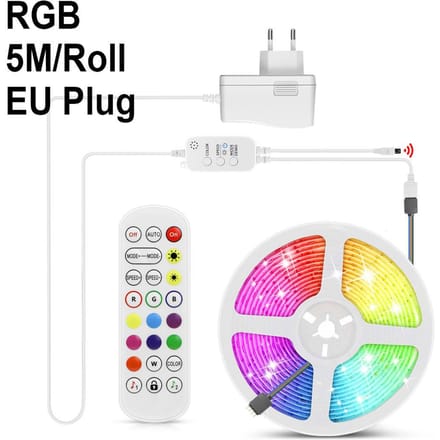 Bluetooth LED-stripset 5050 RGB-lamp Slimme LED-strips Achtergrondverlichting LED-licht Thuisverlichting met EU-stekker 5M