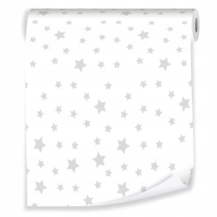 WALLARENA - Behang - Breedte 50 cm - Witte Sterren - Geschikt voor kinderkamers - 10m
