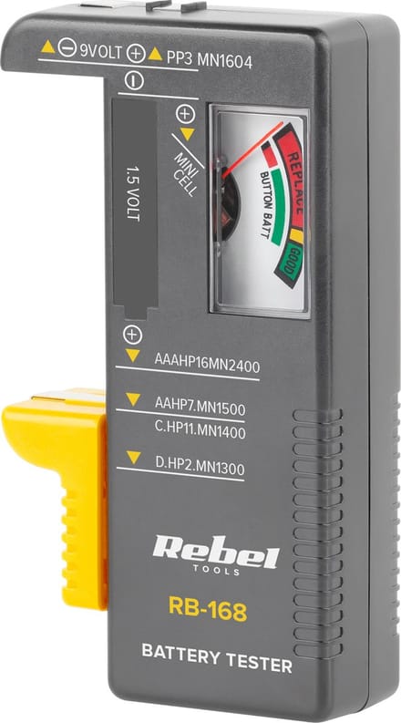 Rebel Batterijtester voor AAA / AA / C / D / 9V / Knoopcellen Analoog