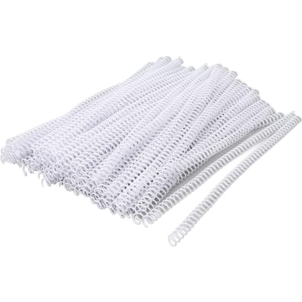 100 STUKS Spiraalbindingen 48 Lussen 4:1 Steek A4 Papier Plastic Bindruggen 40 Vel Capaciteit 8mm Diameter Wit wit