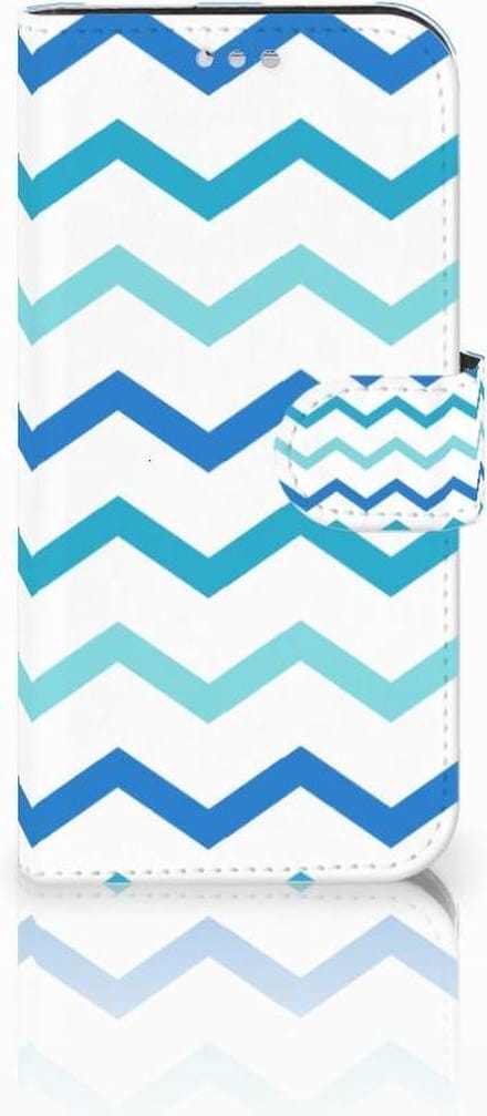 Samsung Galaxy S7 Telefoon Hoesje Zigzag Blauw