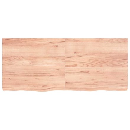 vidaXL - Wandschap - 140x60x(2-4)cm - behandeld - massief - eikenhout - lichtbruin