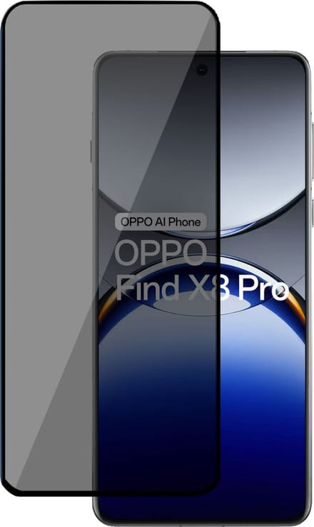 Privé Screenprotector geschikt voor OPPO Find X8 Pro Screenprotector - Privacy Beschermglas - Privacy Proteqt+