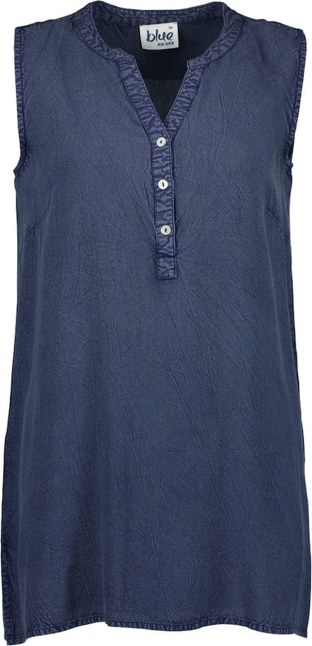 Blue Seven dames blouse - blouse dames mouwloos - donkerblauw - 180199 - maat 36