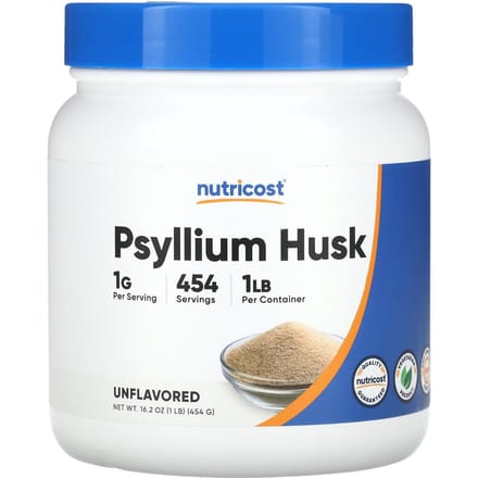 Nutricost, enveloppe de psyllium, non aromatisée, 454 g (16.2 oz)