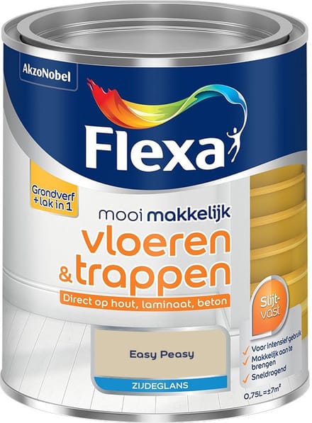 Flexa - Mooi Makkelijk Vloeren & Trappen Zijdeglans - Easy Peasy - Mengverf - 750 Ml