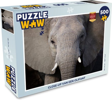 Puzzel Close-up van een olifant - Legpuzzel - Puzzel 500 stukjes