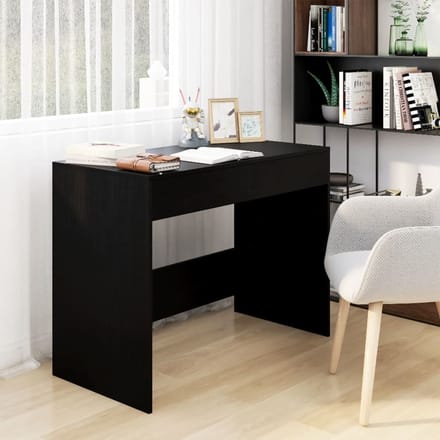 vidaXL - Bureau - 101x50x76,5 - cm - bewerkt - hout - zwart