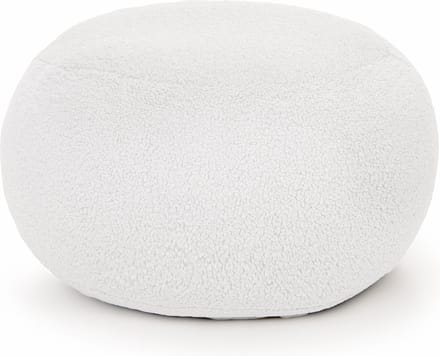 Drop & Sit - poef - sfeervolle teddy - ecru - Ø 60 cm - extra comfortabel en zacht