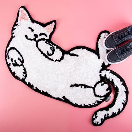 Bitten Sleepy Cat Rug