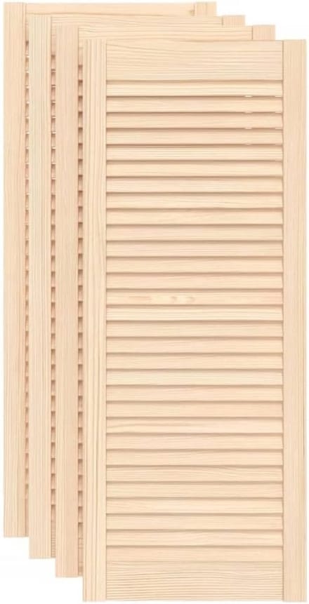 Set van 4 Kastdeuren met Lamellen 99,3x39,4 cm Massief Grenenhout
