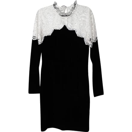 Sandro Paris tweekleurige kanten midi-jurk in zwart/wit viscose