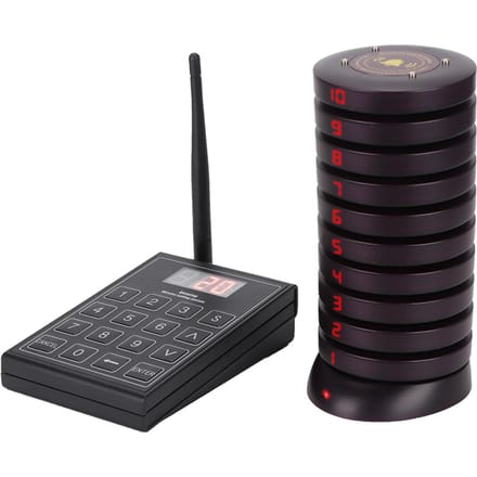 SU‑680 Draadloos Pager Systeem voor Restaurants, Wachtrij Oproepsysteem, Gast Pager Systeem AU PLUG black