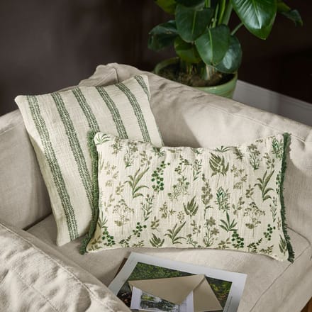 LOBERON Kussenhoes set van 2 Wescombe groen/wit