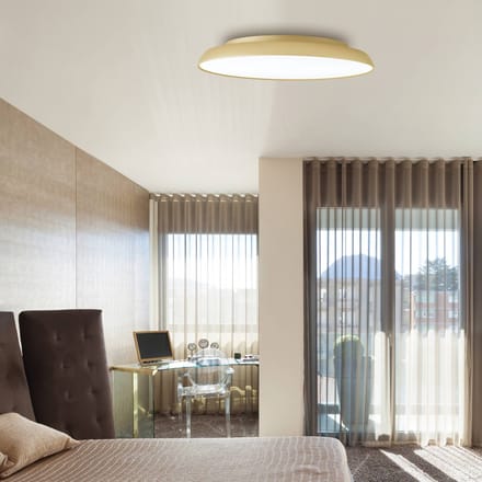 Viokef LED plafondlamp Art, Ø 45 cm, crème-goudkleurig, metaal
