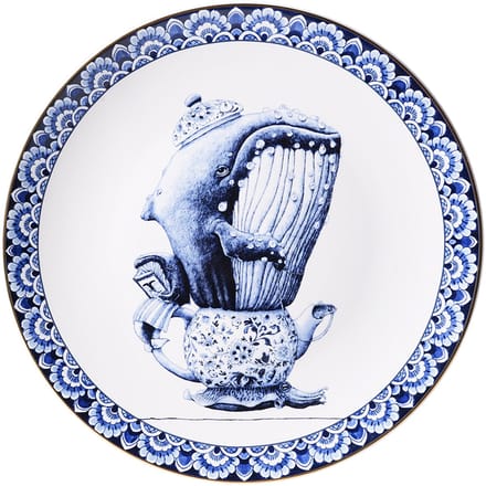 Heinen Delfts Blauw - Wandbord Redmer Hoekstra - Walvis - Keramiek - 31 cm