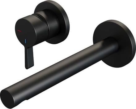 Brauer Black Edition inbouw wastafelmengkraan met rechte uitloop en rozetten model E2 mat zwart