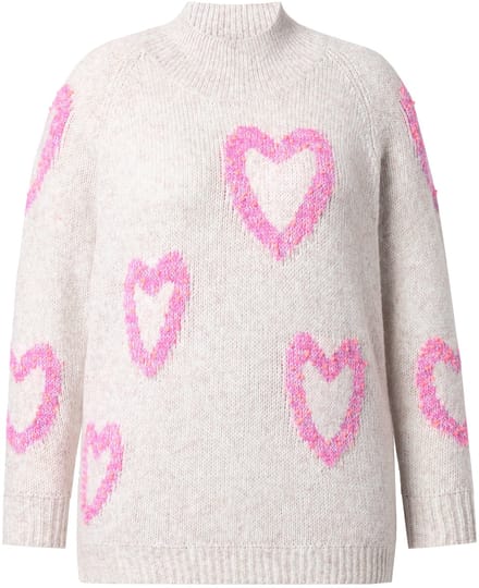 MIAMODA - Dames - Trui comfort fit hart van noppengaren - Off-white - Maat 54+