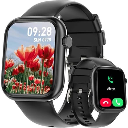 Montre Connectée - LASER GENETICS CARRON - 1.83  - Appel Bluetooth - IP67 - 110+ Modes Sportifs noir