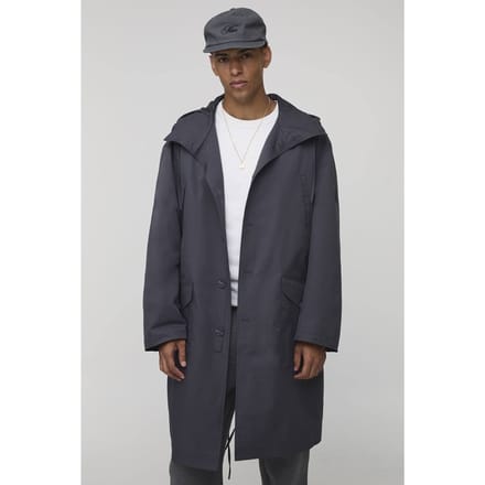 Regular Fit lang gesneden parka met capuchon Jacket | Charcoal | Size Medium