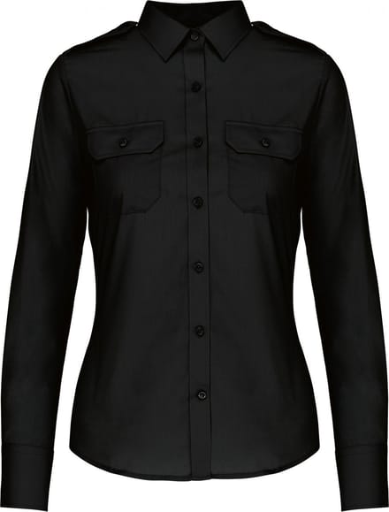 Kariban Damespilootoverhemd lange mouwen K506 - Black - M