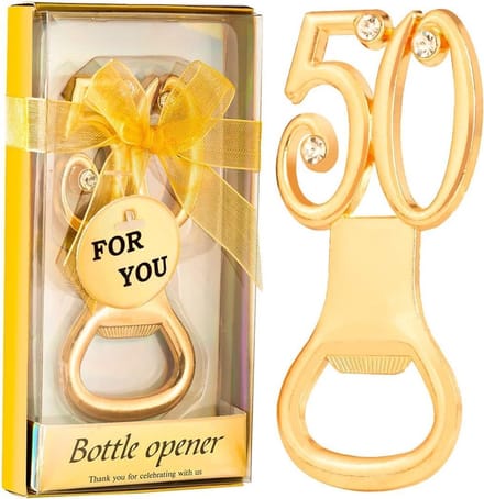 24 stuks Gouden Flesopeners als Feestartikelen en Gastgeschenken
