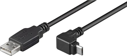 Pro USB 2.0 A/MicroUSB B Angled - Zwart - 1.8m