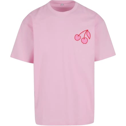 Mister Tee - Pink Cherries Oversize Heren Tshirt - L - Roze