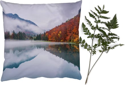 Sierkussens - Kussentjes Woonkamer - 60x60 cm - Herfst - Mist - Water - Landschap