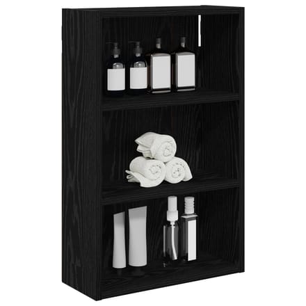 vidaXL - Badkamer - wandkast - Zwarte - Eik - 40 - x - 16 - x - 62,5 - cm