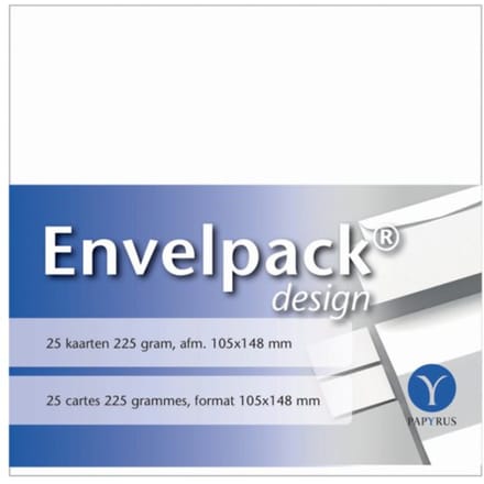 Dubbele kaart Papyrus Envelpack Design A6 105x148mm wit 894456 15 stuks