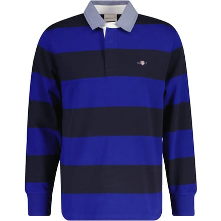 Gant Trui Chambray Stripe Heavy Rugger Twill Collar Blauw / male