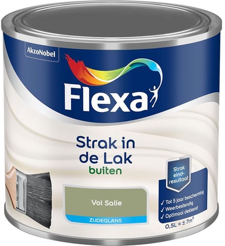 Flexa - Strak In De Lak Buitenlak Zijdeglans - Vol Salie - Mengverf - 500 Ml