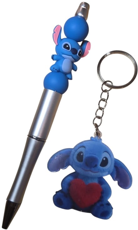 stitch pen met 2d sleutelhanger.