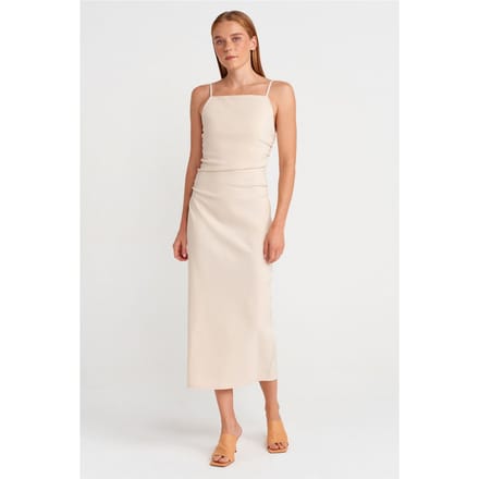 Mouwloze Bodycon Midi Jurk