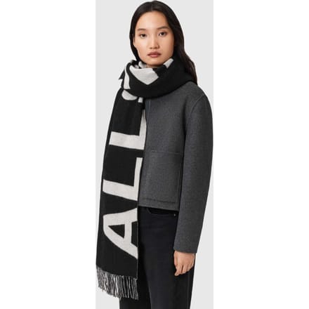 AllSaints Underground Scarf Black/white Taglia: OS | Sciarpe Outlet | Donna | Nero