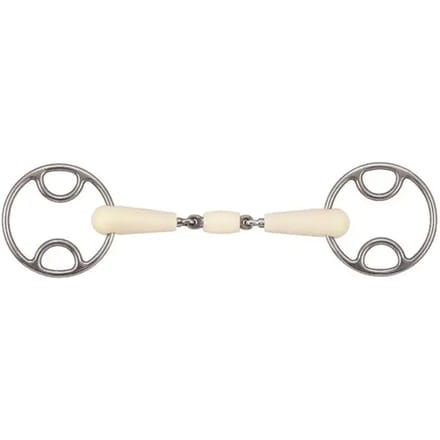 2-rings paardenbit met dubbele gesp + roller Soyo Happy mouth