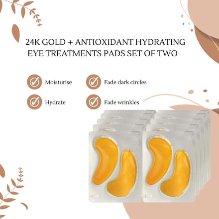 2 x 24K goud + antioxidant hydraterende oogbehandelingspads