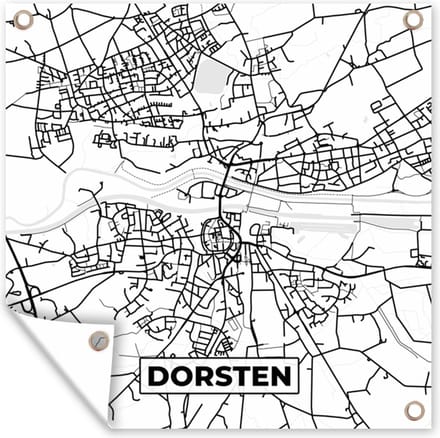 Tuindoek Plattegrond - Dorsten - Stadskaart - Kaart - 100x100 cm