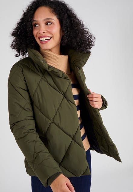 Damart - Thermolactyl parka met asymmetrische sluiting - Dames - Groen - 42-44 (M)